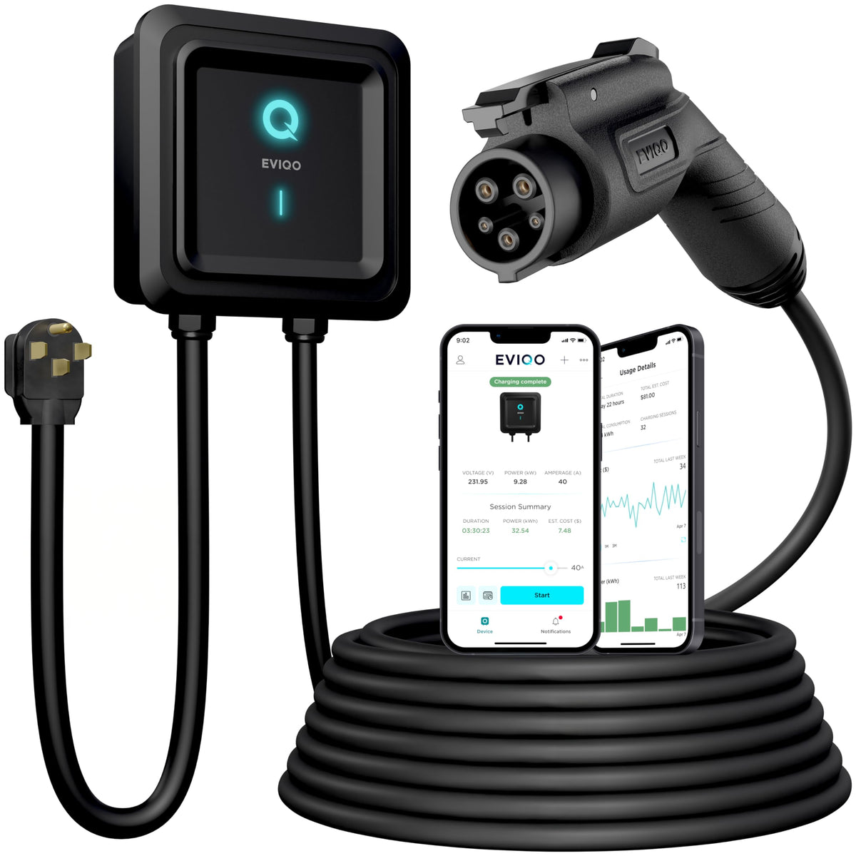 EVIQO Level 2 48A NEMA 14-50 plug-in